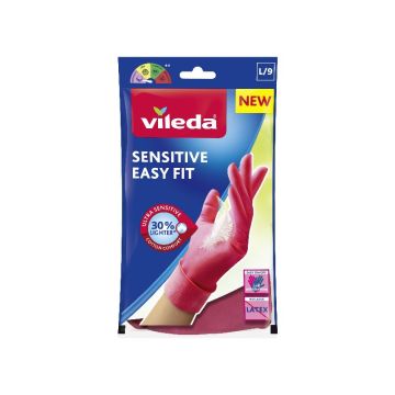 VILEDA - Sensitive Easy Fit - 1 Paio Di Guanti Casalinghi In Nitrile Taglia L