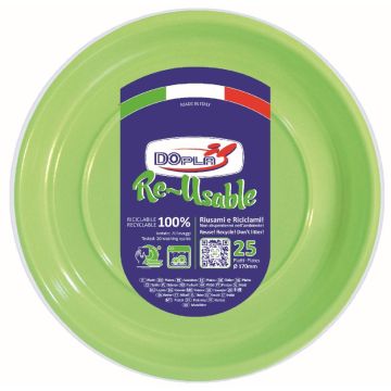 DOPLA PIATTI FRUTTA 25PEZZI  VERDE ACIDO