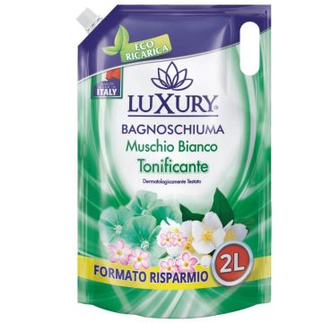 LUXURY - Muschio Bianco - Bagnoschiuma tonificante Eco Ricarica 2 L