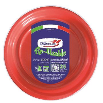 DOPLA PIATTI FRUTTA 25PEZZI  ROSSI