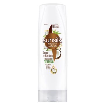 SUNSILK - Ricarica Naturale Cocco E Aloe Vera - Balsamo Per Capelli Secchi E Sfibrati 200 Ml