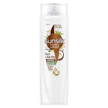 SUNSILK - Ricarica naturale - Shampoo Cocco e Aloe Vera per capelli secchi e sfibrati 250 ml