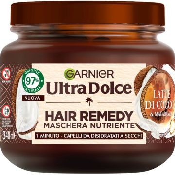 GARNIER - Ultra Dolce hair remedy latte di cocco e macadamia - maschera per capelli secchi 340 ml