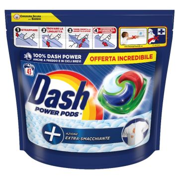 DASH - Power Pods Azione Extra-Smacchiante - Detersivo Per Bucato 43 Pods