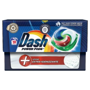 DASH - Power Pods Azione Extra-Igienizzante - Detersivo Per Bucato 19 Pods