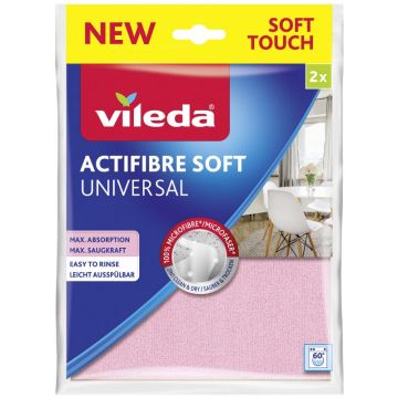 VILEDA - Actifibre Soft - 2 Panni In Microfibra