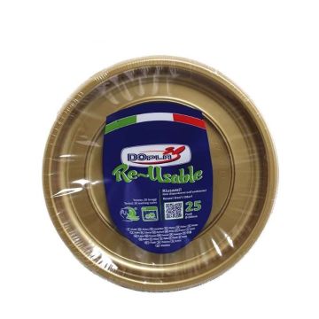 DOPLA PIATTI PIANI 25PEZZI  ORO