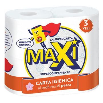 MAXI - Carta Igienica Al Profumo Di Pesca - 4 Rotoli