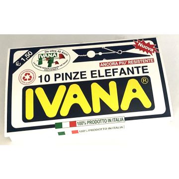 IVANA PINZE PLASTICA 10PEZZI  ELEFANTE