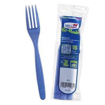 DOPLA FORCHETTE COMPACT 15PEZZI  RIUT BLU