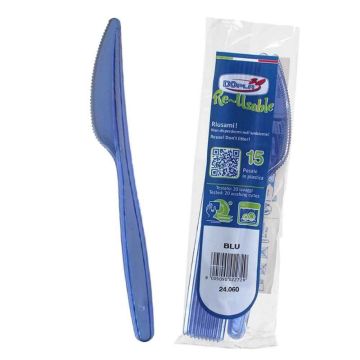 DOPLA COLTELLI COMPACT 15PEZZI  RIUT BLU
