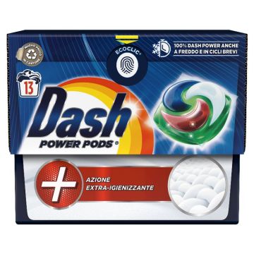 DASH - Power Pods Azione Extra-Igienizzante - Detersivo Per Bucato 13 Pods