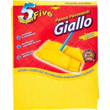 SUPER FIVE PANNO PAVIMENTO GIALLO 2PEZZI  50X60