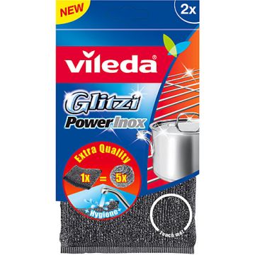 VILEDA - Glitzi Power Inox - 2 Pagliette Abrasive