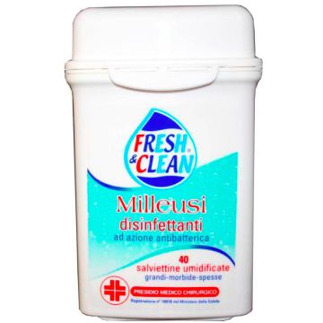 FRESH & CLEAN - Milleusi Disinfettanti - 40 Salviette ad azione antibatterica