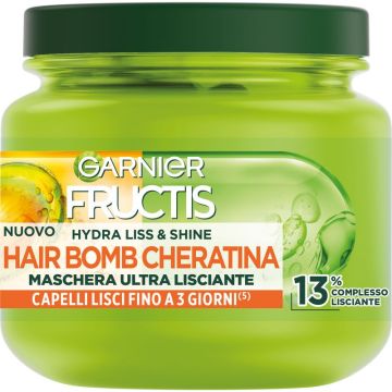 Fructis - Hydra Liss & Shine - Hair Bomb Cheratina - Maschera ultra lisciante 320 Ml