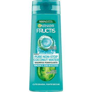 GARNIER - Fructis Pure No-Stop Coconut Water - Shampoo Purificante 250 Ml