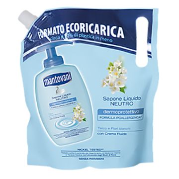 MANTOVANI - Talco e Fiori - ecoricarica Sapone Liquido ipoallergenico 750 ml