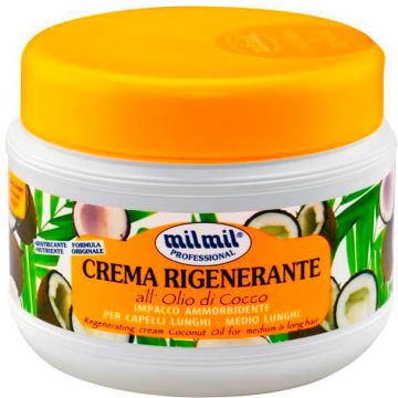 MIL MIL - Professional - Crema rigenerante all'olio di cocco impacco ammorbidente per capelli lunghi 500 ml