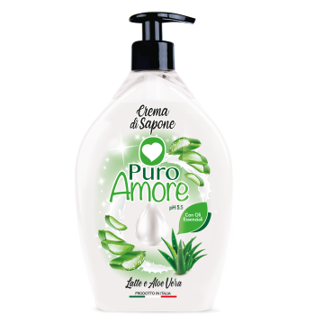 PURO AMORE - Latte e Aloe Vera - Crema di sapone 750 ml
