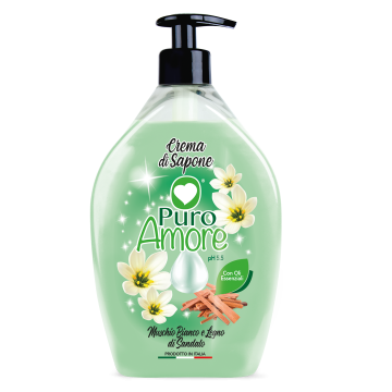 PURO AMORE - Muschio Bianco e Legno di Sandalo - Crema di sapone 750 ml