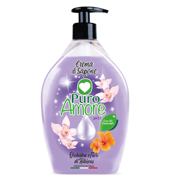 PURO AMORE - Orchidea e Fiori di Hibiscus - Crema di sapone 750 ml