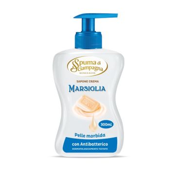 SPUMA DI SCIAMPAGNA - Marsiglia - Sapone Crema Antibatterico 300 Ml