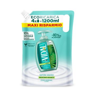 VIDAL - White Musk - Sapone Liquido Muschio Bianco - Ricarica da 1,2 L
