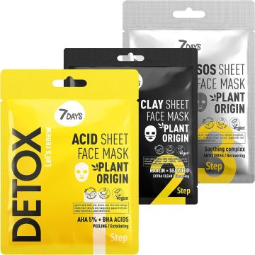 7days Face Mask Set Prof.c/care 3pezzi