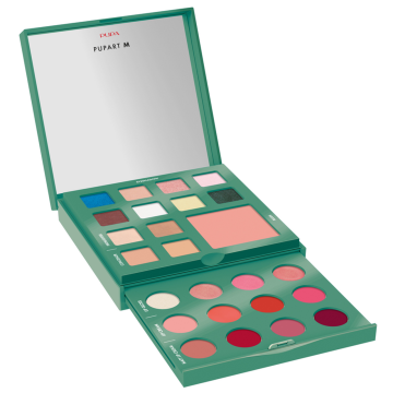 PUPA - Pupart M - Palette Make-Up Per Trucco Viso, Occhi E Labbra N. 004 Green