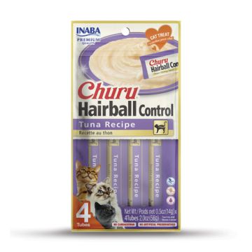 Inaba Gatto Snack Churu Hairball Control Cf. (4X14) Gr Ricetta Di Tonno