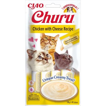 Inaba Gatto Snack Churu Cf. (4X14) Gr Ricetta Di Pollo & Formaggio