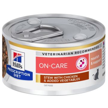 Hill'S Pd Feline On-Care Spezzatino Pollo & Verdure Lattina 82 Gr