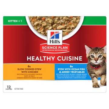 Hill'S Feline Healthy Cuisine Kitten Multipack Pollo & Pesce Oceanico Spezzatino Cf. (12X80) Gr