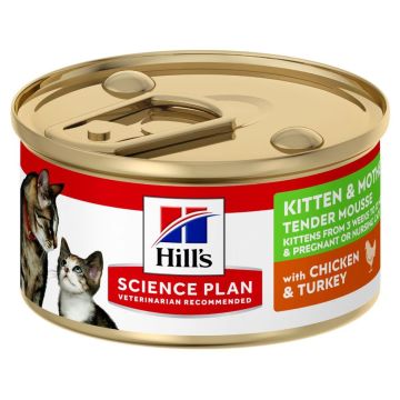 Hill'S Feline Kitten&Mother Mousse Tacchino & Pollo Lattina 85 Gr