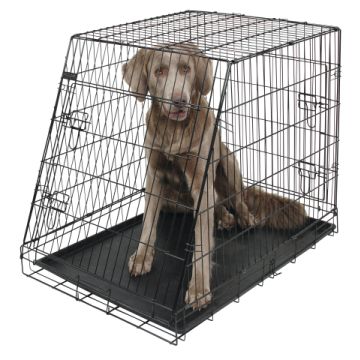 Kerbl Cane Trasportino Pieghevole Trapezoidale 2 Porte 92X63X74 Cm Nero