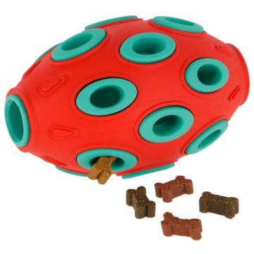 Kerbl Cane Gioco Palla Da Rugby Toyfastic 12X7,5 Cm Rosso/Turchese