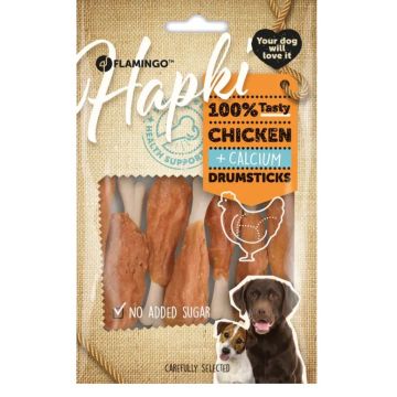 Flamingo Cane Snack "Hapki" Osso Di Calcio Con Pollo 85 Gr