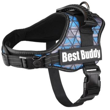 Flamingo Cane Pettorina In Nylon Con Imbottitura "Best Buddy Pluto" 80-100 Cm X 50 Mm Azzurro Camouflage
