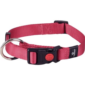 Flamingo Cane Collare In Nylon "Ziggi" 10 Mm X 20-35 Cm Rosso Ciliegia