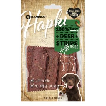 Flamingo Cane Snack "Hapki" Strisce Di Cervo 85 Gr