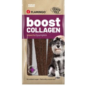 Flamingo Cane Snack "Boost" Salsiccia Con Insetti & Collagene Cf. (6 Pezzi) 600 Gr