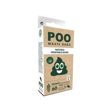 Poo Waste Bags Sacchetti Igienici A Base Vegetale Cf. (4X15) Pezzi Senza Profumo