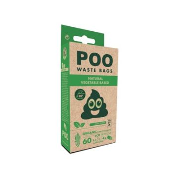 Poo Waste Bags Sacchetti Igienici A Base Vegetale Cf. (4X15) Pezzi Profumo Menta