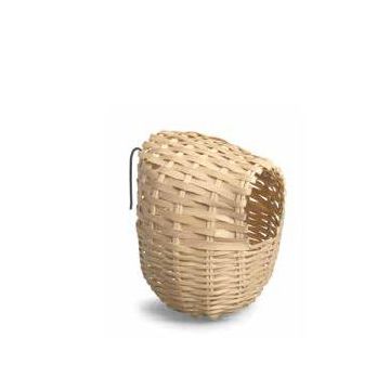 Padovan Uccelli Esotici Nido In Vimini & Bamboo Con Gancio "N12" 8X12 Cm