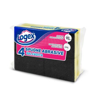 Logex Spugnabella Con Impugnatura Salva Unghie Giallo/Verde Cf. 4 Pezzi