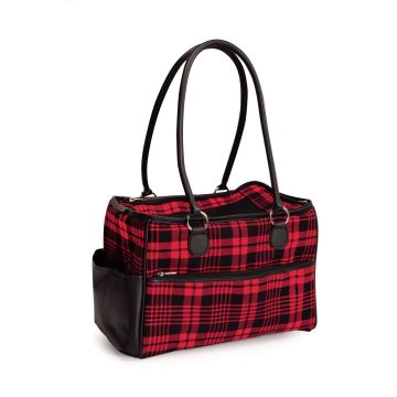 Camon Trasportino Borsa Scozzese 41X24X30 Cm Rosso/Nero