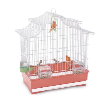 Imac Gabbia Pagoda Bianca/Rossa 50X30X53 Cm