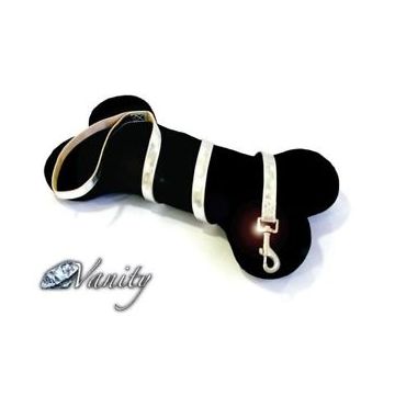 Guinzaglio Similpelle Royal 120 Cmx15Mm Argento