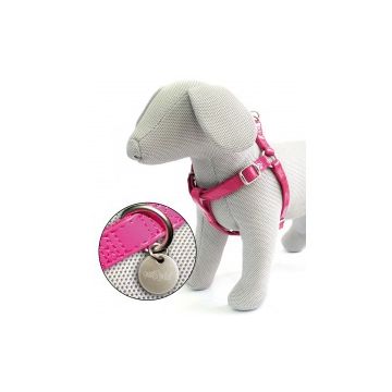 Pettorina Similpelle Glossy Regolabile 50-75 Cmx20Mm Fuxia